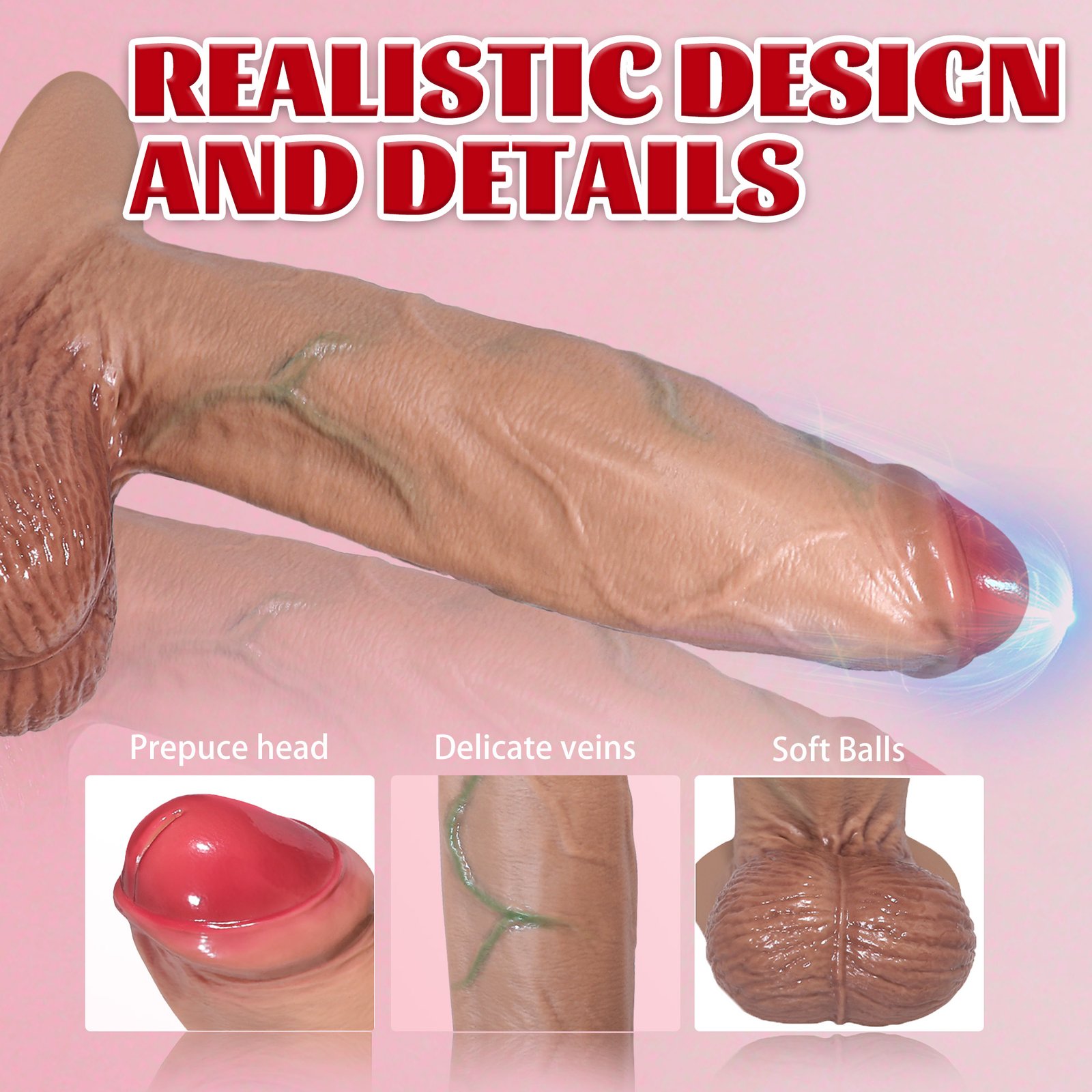 10 Inch Realistic Silicone Dildo, Huge Thick Dual Density Dildo, Safe Material Adult Sex Toy with Strong Suction Cup , Stimulation Vaginal G-Spot and Anal, for Men Women Couples, Flesh - Image 2