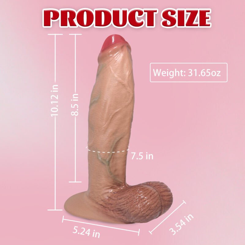 10 Inch Realistic Silicone Dildo, Huge Thick Dual Density Dildo, Safe Material Adult Sex Toy with Strong Suction Cup , Stimulation Vaginal G-Spot and Anal, for Men Women Couples, Flesh - Image 7