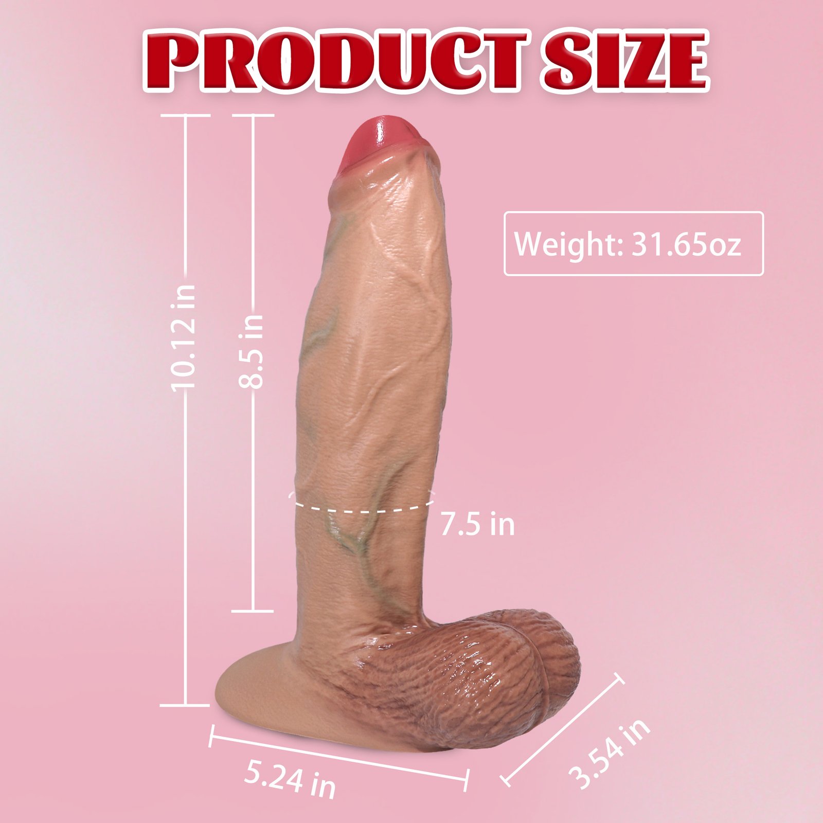 10 Inch Realistic Silicone Dildo, Huge Thick Dual Density Dildo, Safe Material Adult Sex Toy with Strong Suction Cup , Stimulation Vaginal G-Spot and Anal, for Men Women Couples, Flesh - Image 7