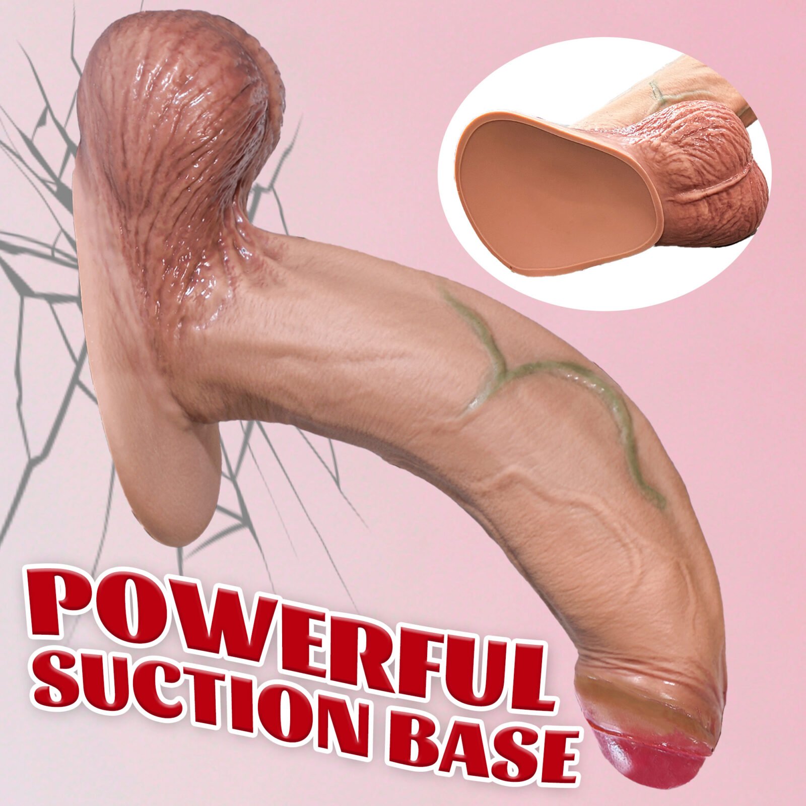 10 Inch Realistic Silicone Dildo, Huge Thick Dual Density Dildo, Safe Material Adult Sex Toy with Strong Suction Cup , Stimulation Vaginal G-Spot and Anal, for Men Women Couples, Flesh